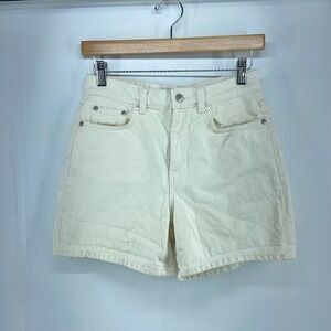 Weekday Eya Denim Shorts‎ Ivory Jean High Rise Womens 26